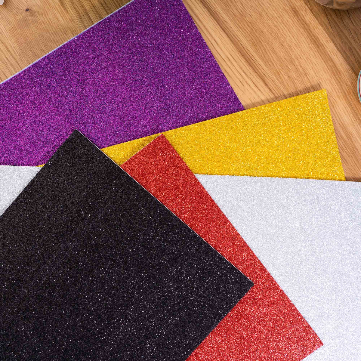 Large Glitter Foam Sheets - Silver