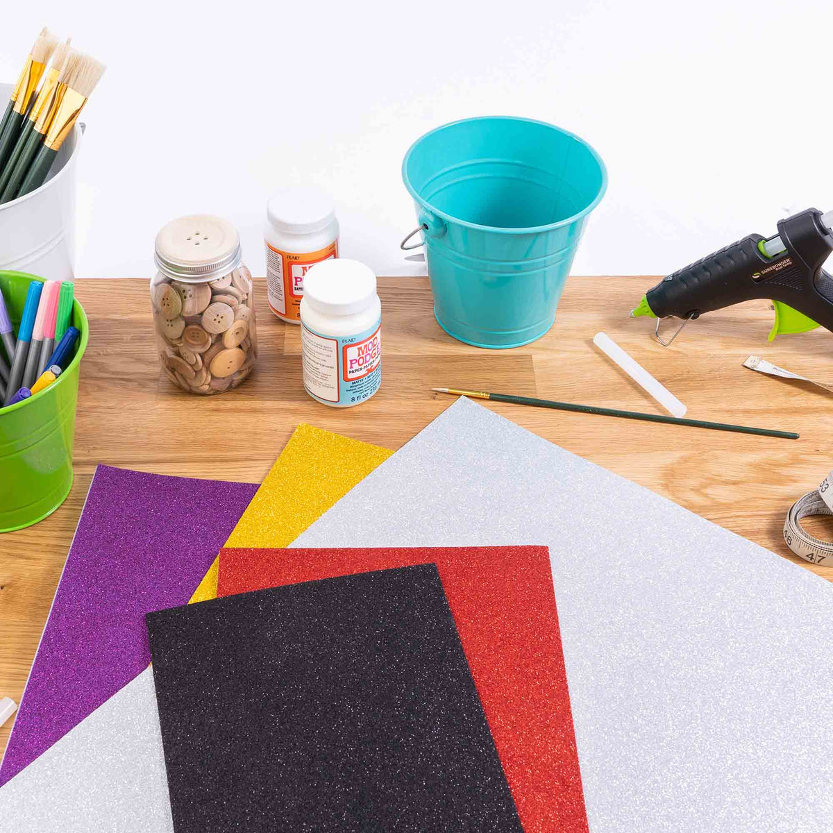 Large Glitter Adhesive Foam Sheet - Blue