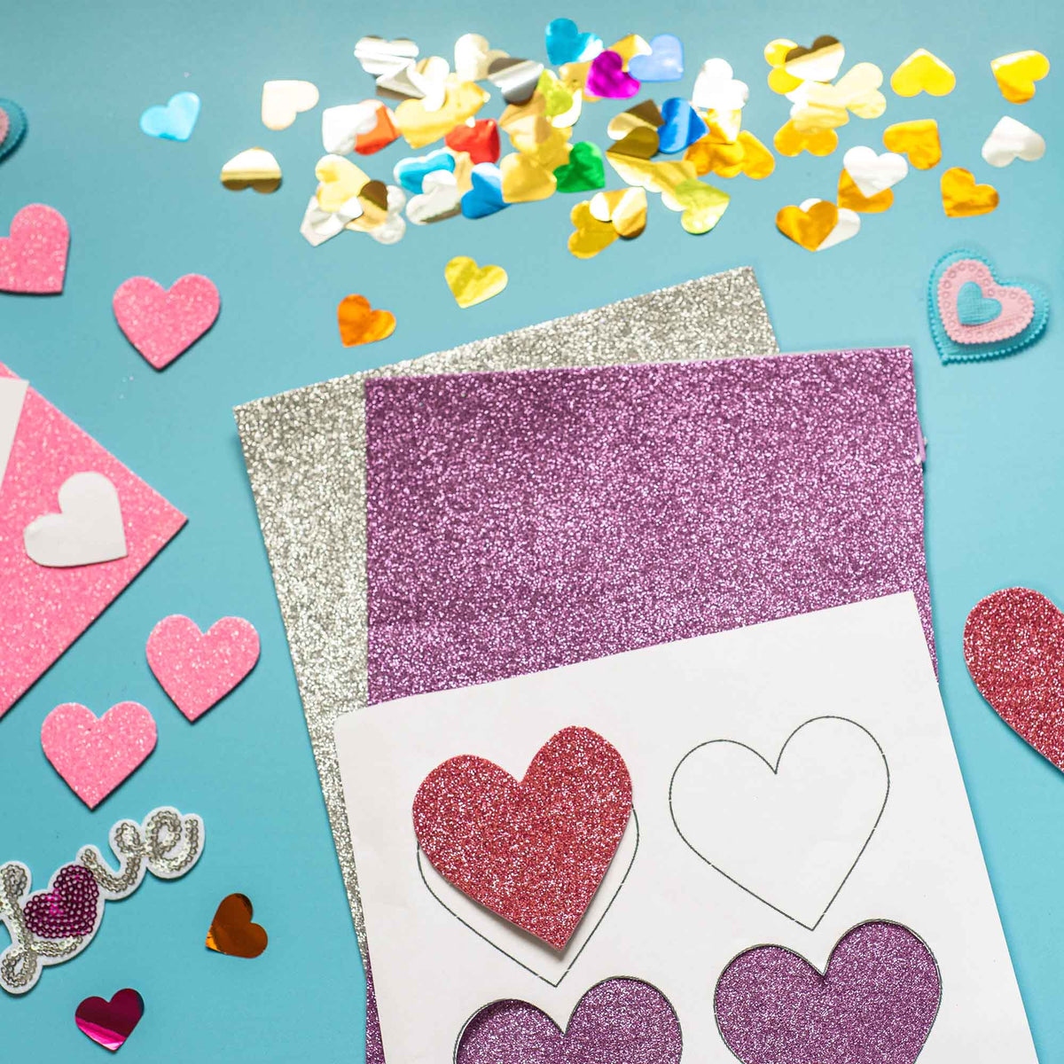 Large Glitter Adhesive Foam Sheets -Black