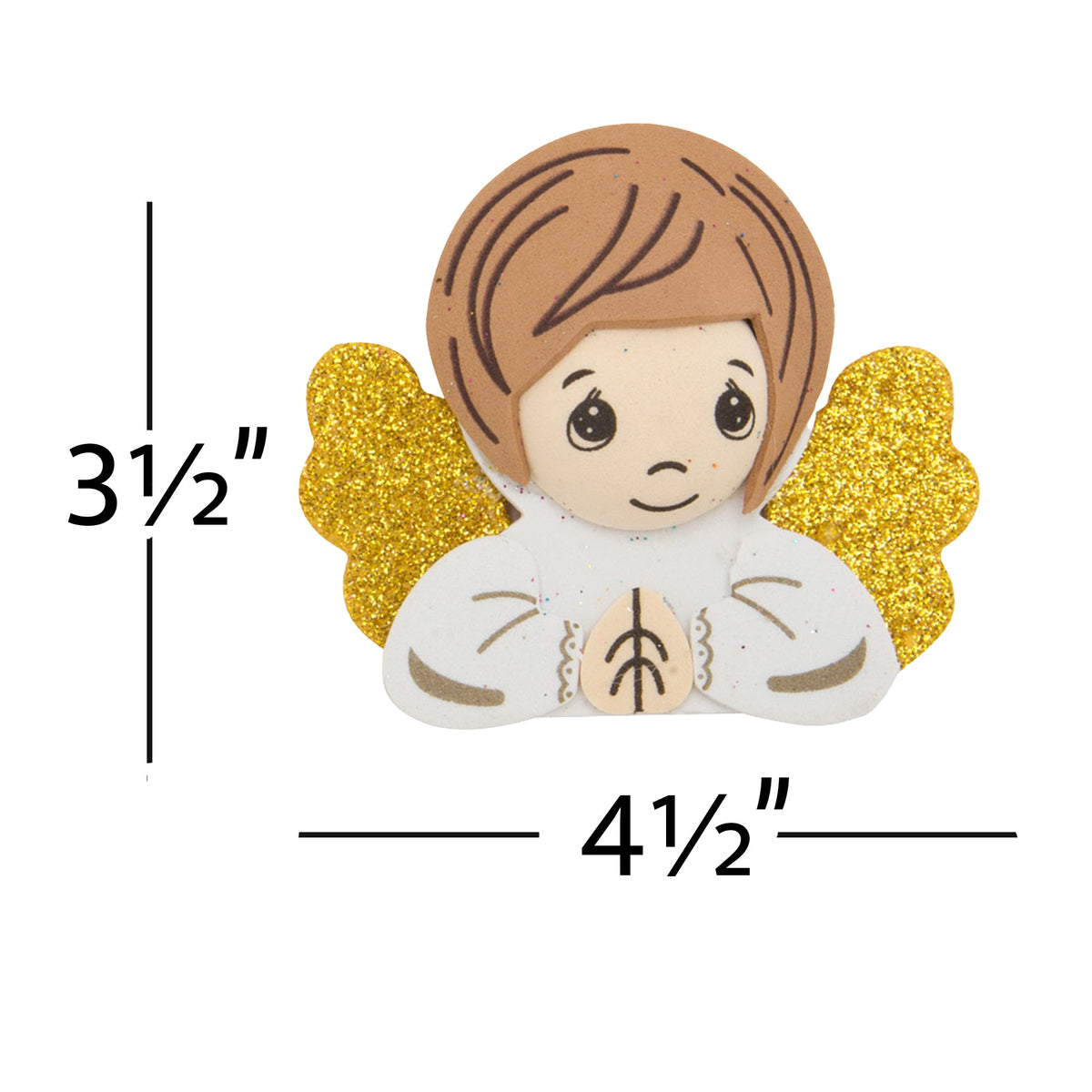 EVA Foam Winged Praying Child Angel 10pc – Pre-Cut & Glitter Accented