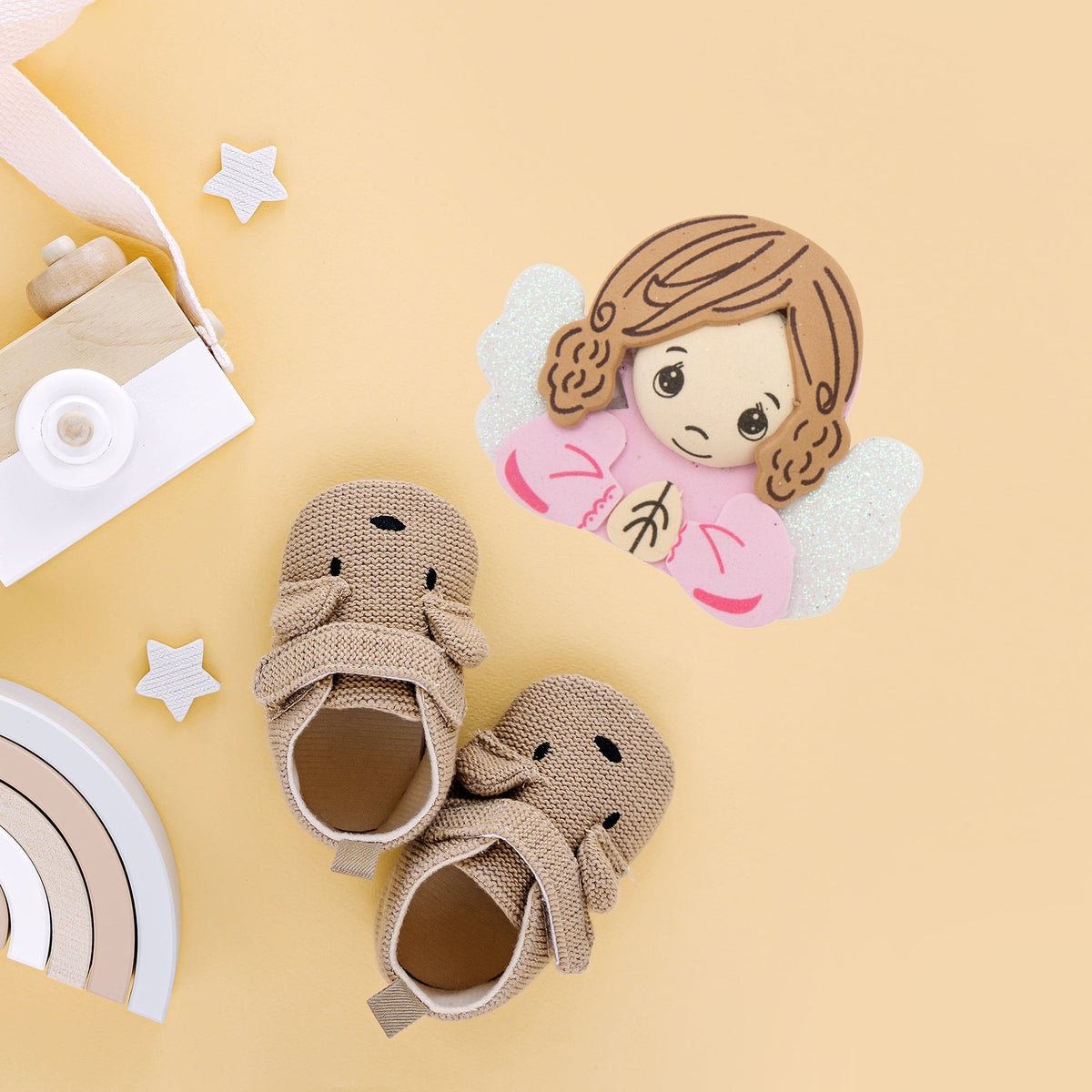 EVA Foam Winged Praying Child Angel 10pc – Pre-Cut & Glitter Accented