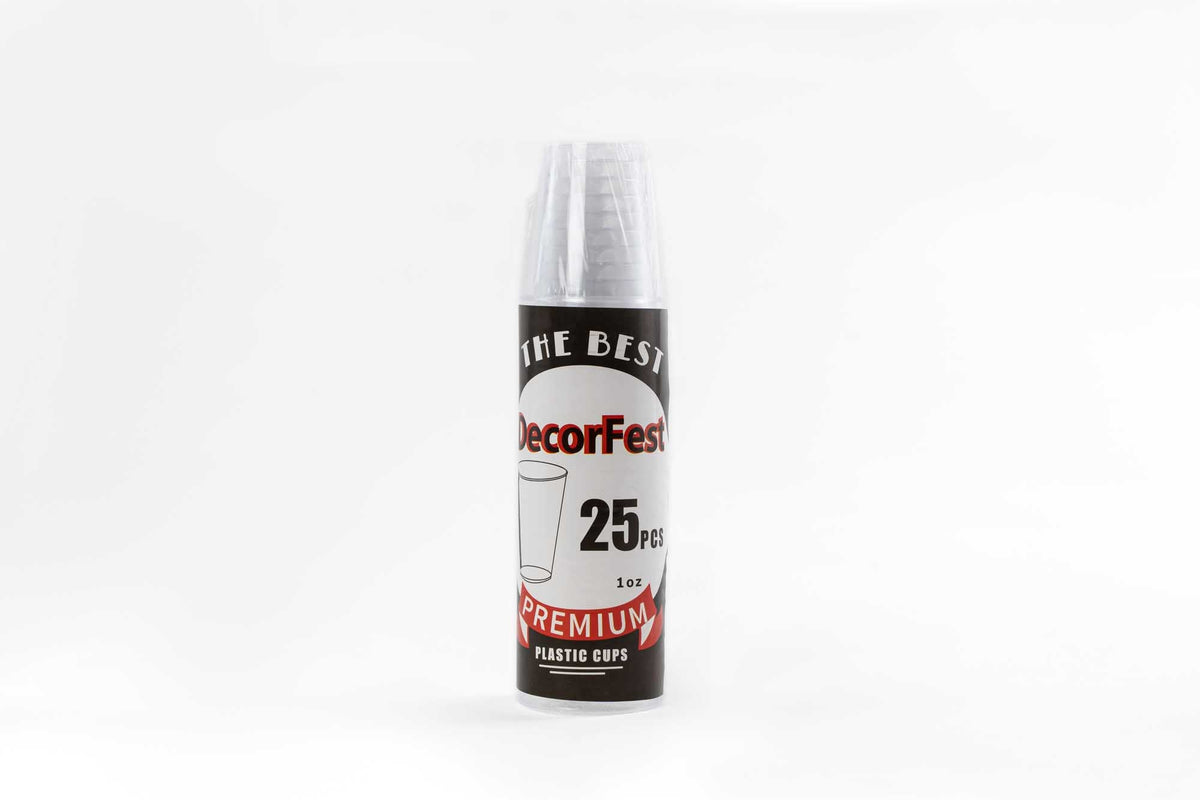 Plastic Shot Glasses 1 oz - Pack of 25