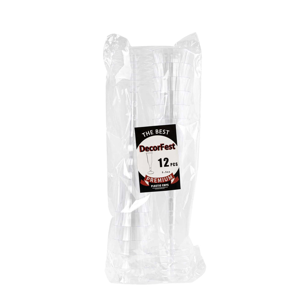 Plastic Champagne Flutes 5.5oz - Pack of 12