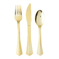 24 Pc. Plastic Cutlery Combo - Gold