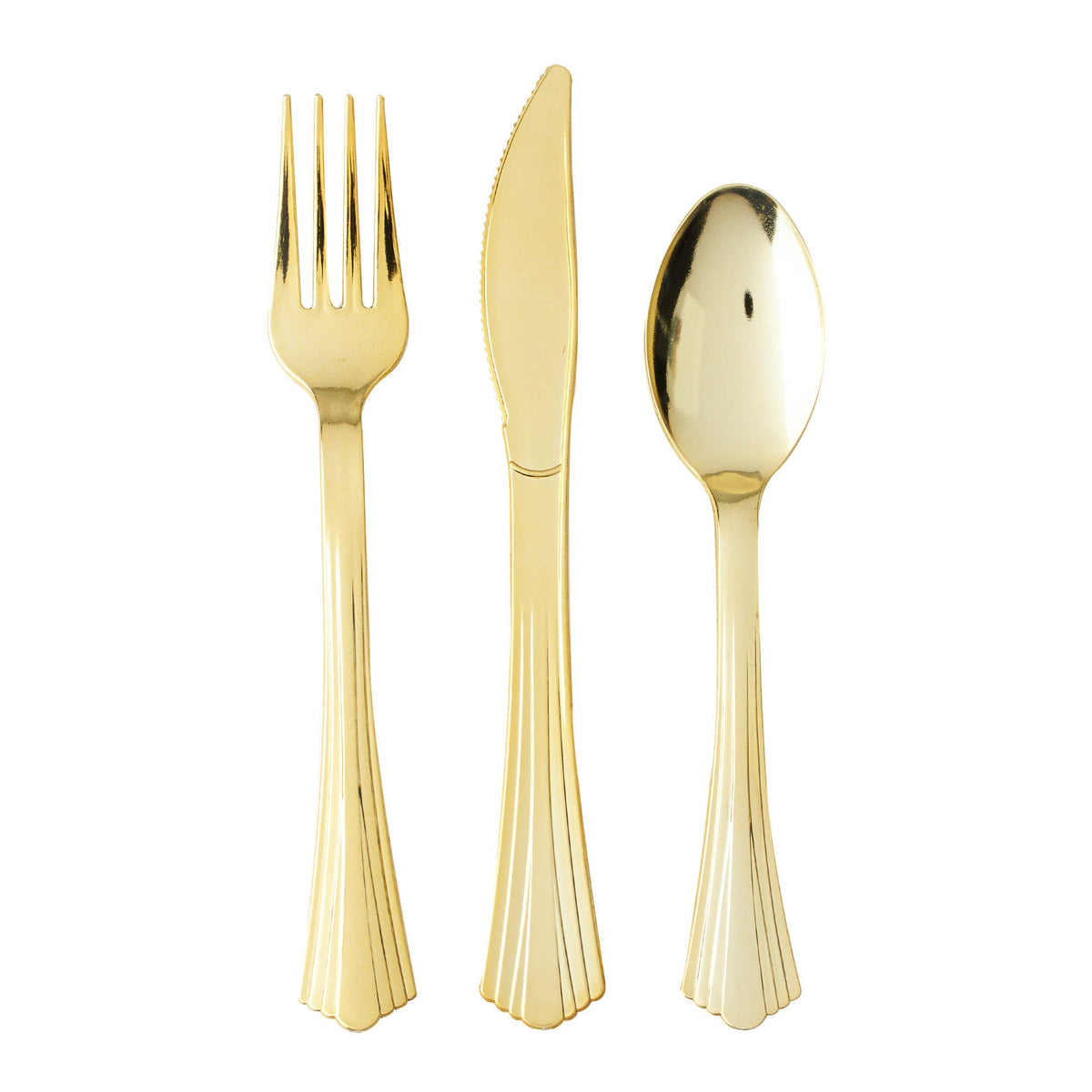 24 Pc. Plastic Cutlery Combo - Gold