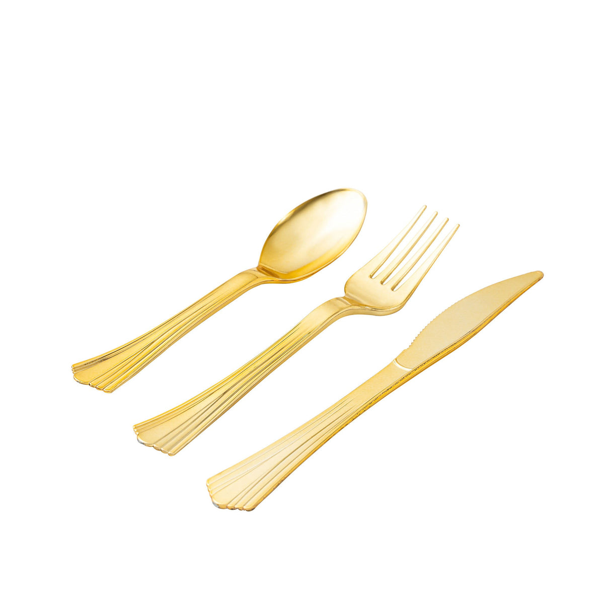 24 Pc. Plastic Cutlery Combo - Gold