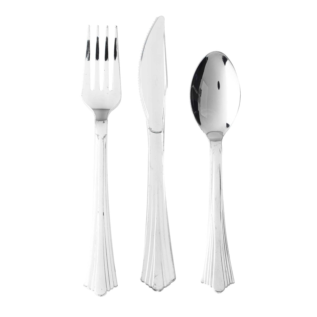 24 Pc. Plastic Cutlery Combo - Silver
