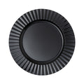 13" Black Fluted Edge Plastic Charger Plate for Elegant Dining
