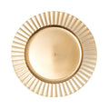 13" Gold Fluted Edge Plastic Charger Plate for Elegant Dining