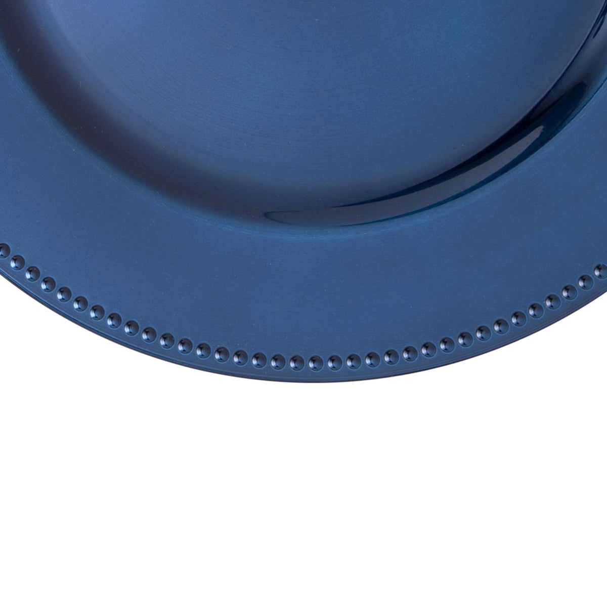 Beaded Edge Plastic Charger Plate 13" - Navy