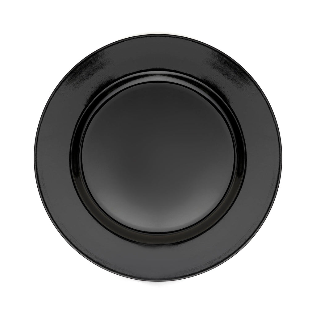 Flat Edge Plastic Charger Plate 13" - Black