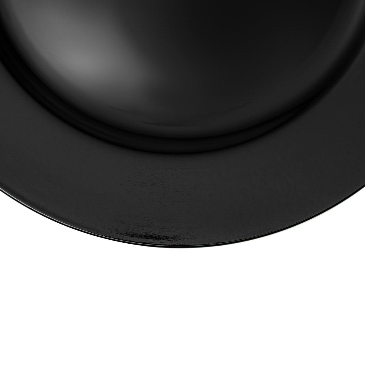 Flat Edge Plastic Charger Plate 13" - Black
