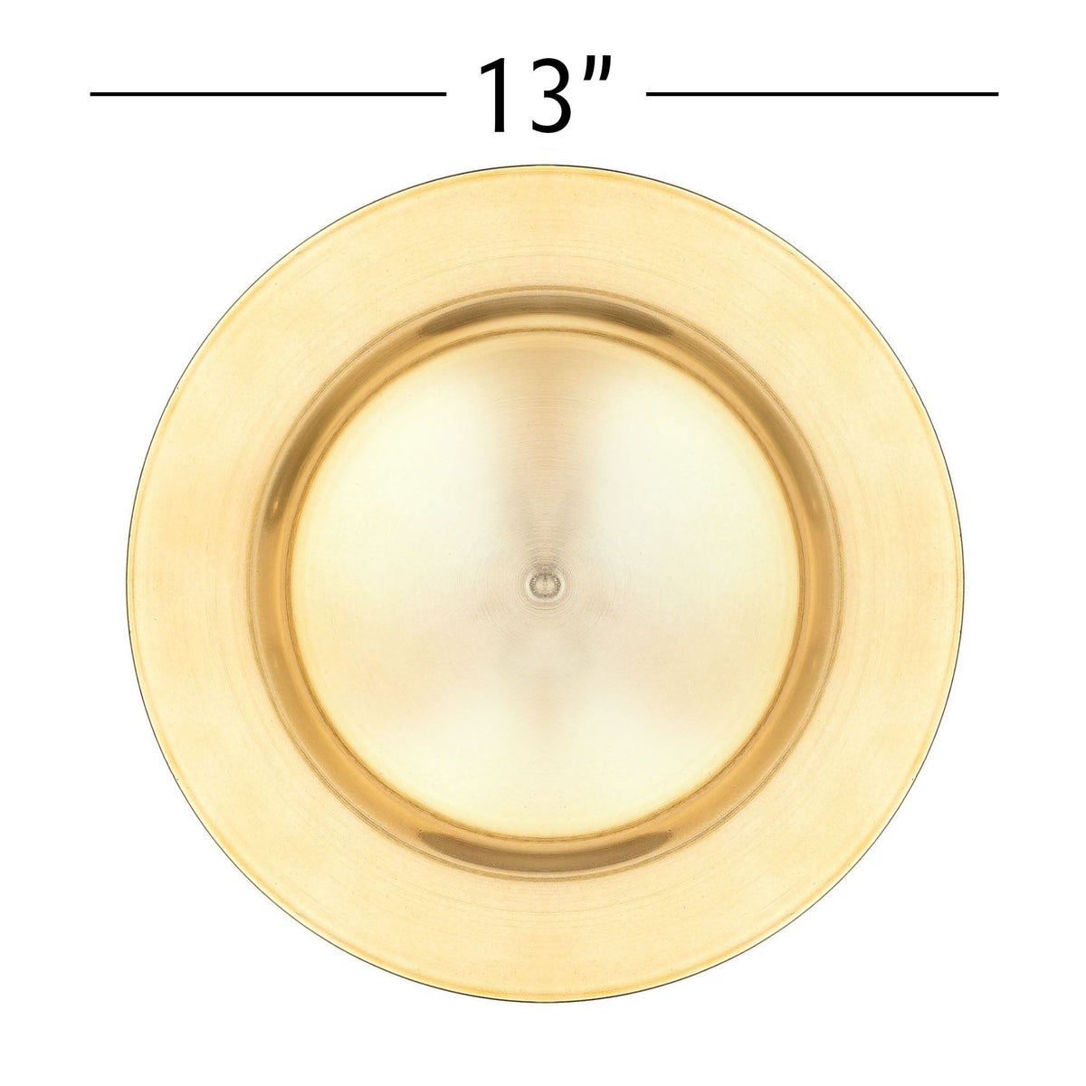 Flat Edge Plastic Charger Plate 13" - Gold