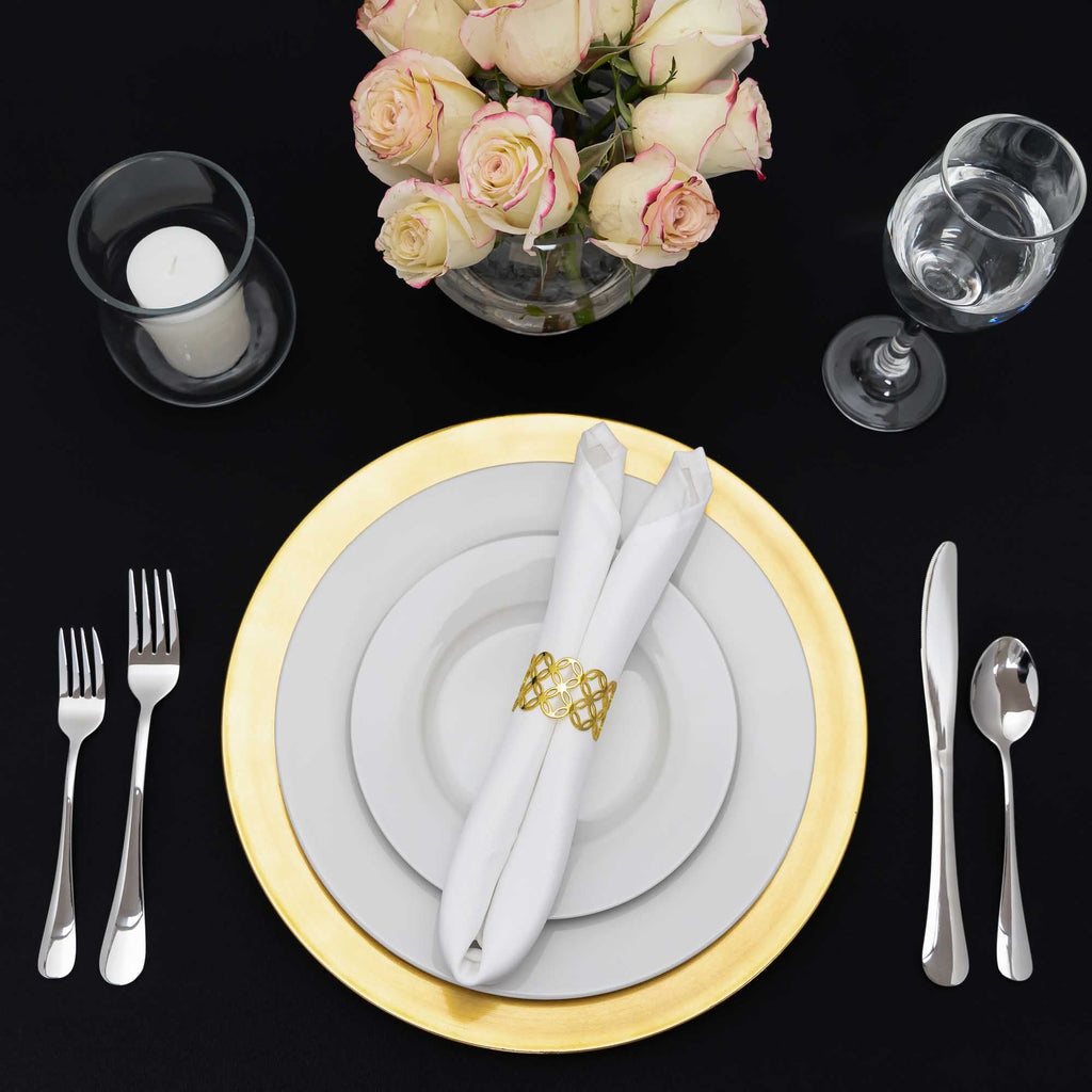 Flat Edge Plastic Charger Plate 13" - Gold