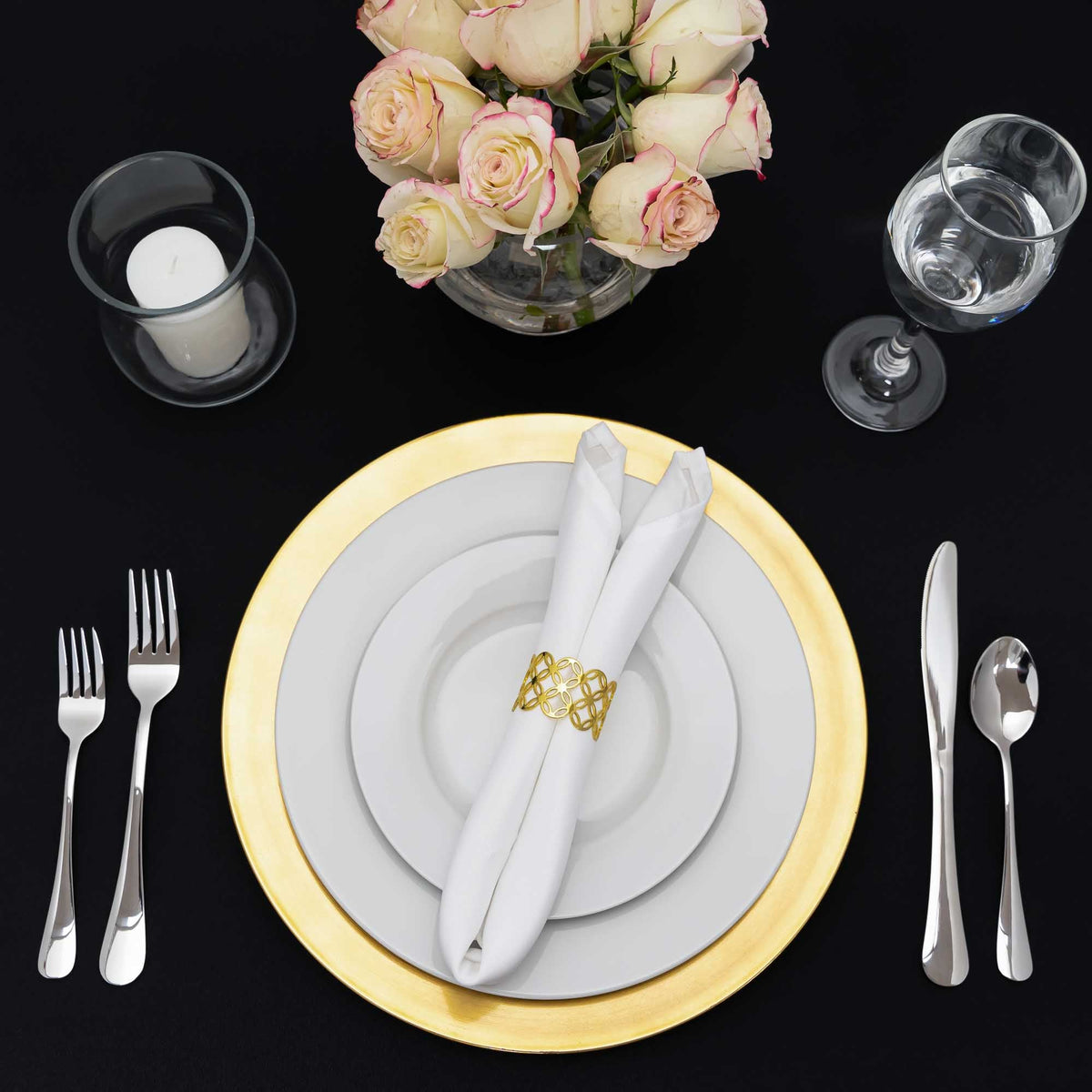 Flat Edge Plastic Charger Plate 13" - Gold