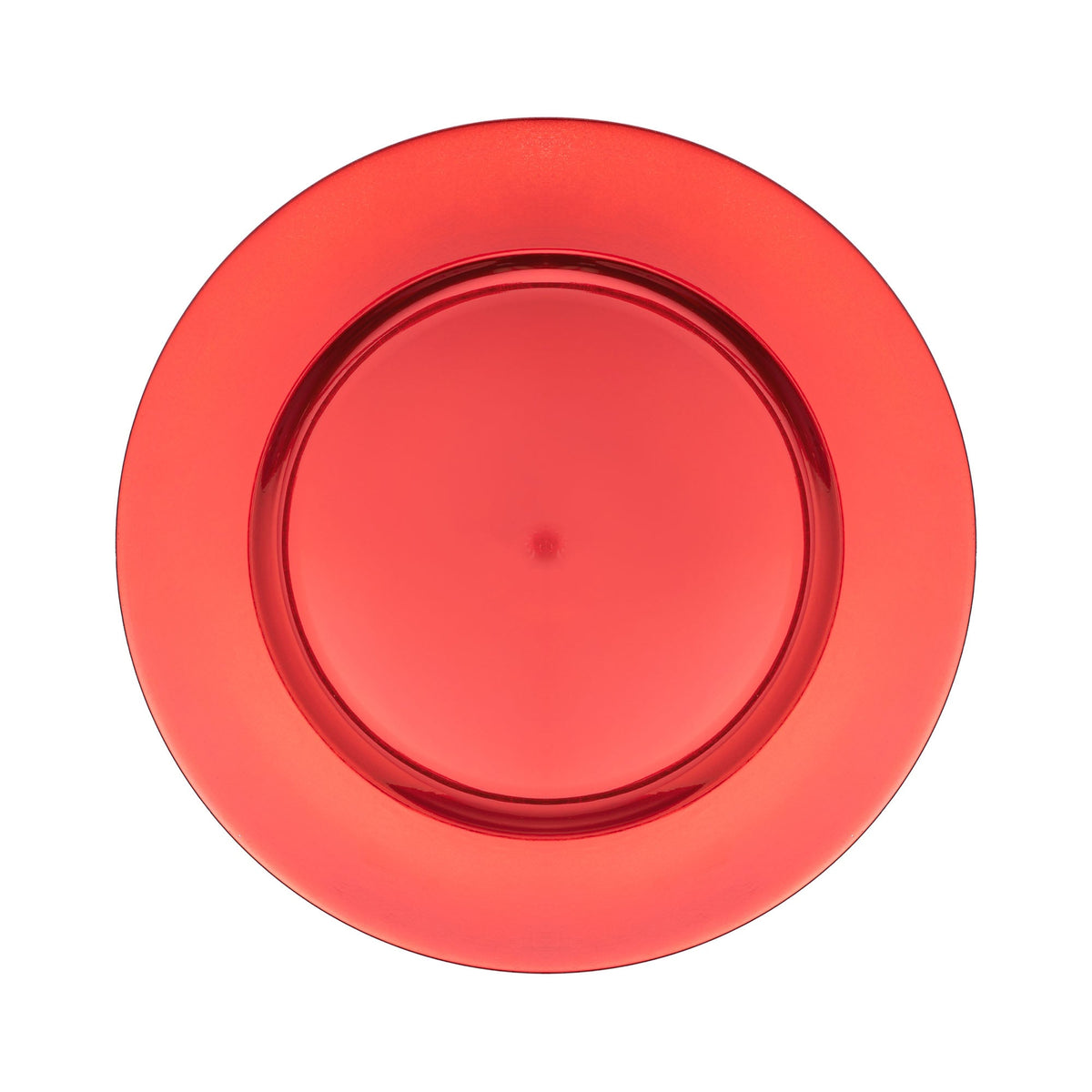 Flat Edge Plastic Charger Plate 13" - Red
