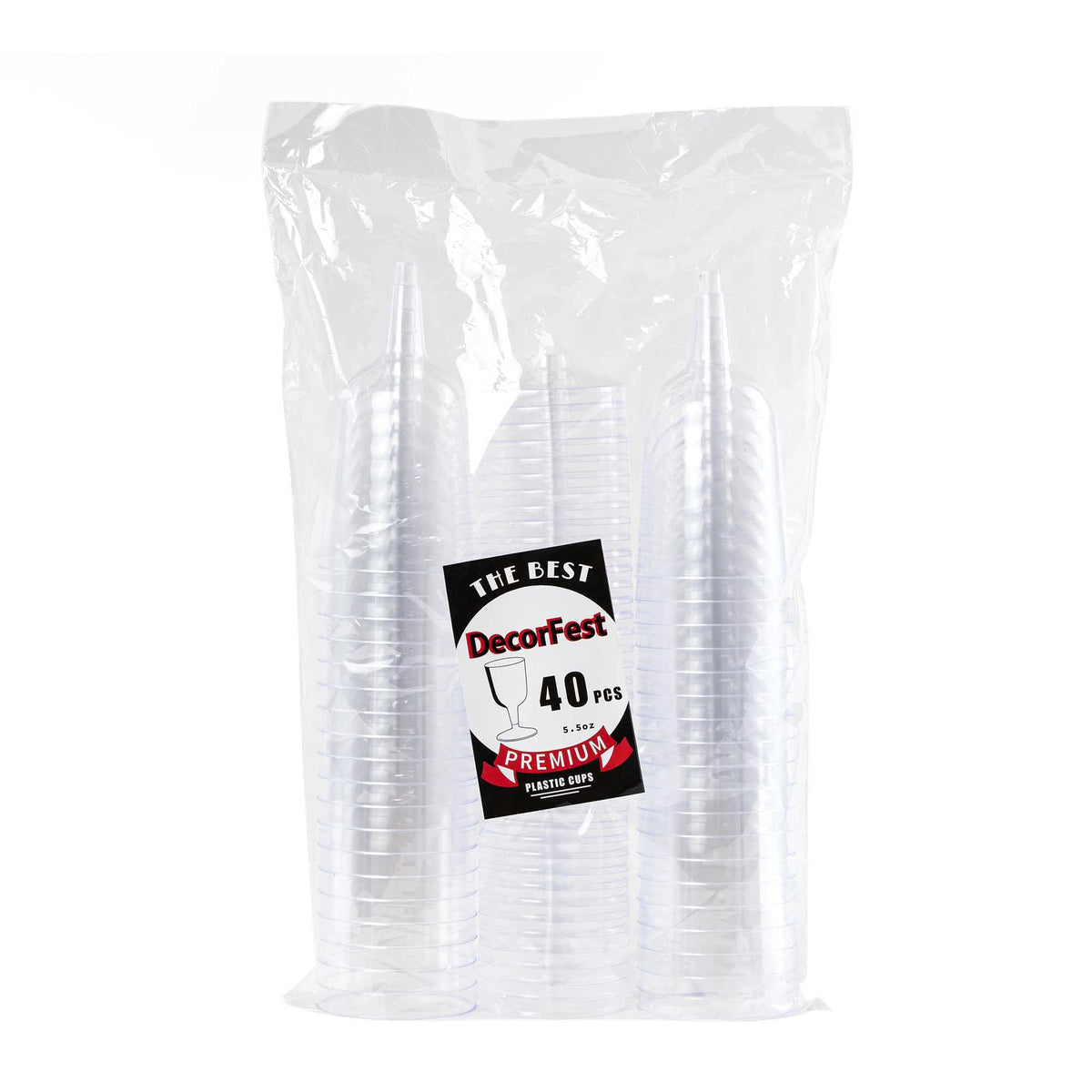 Plastic Wine Glasses 5.5oz - Pack of 40