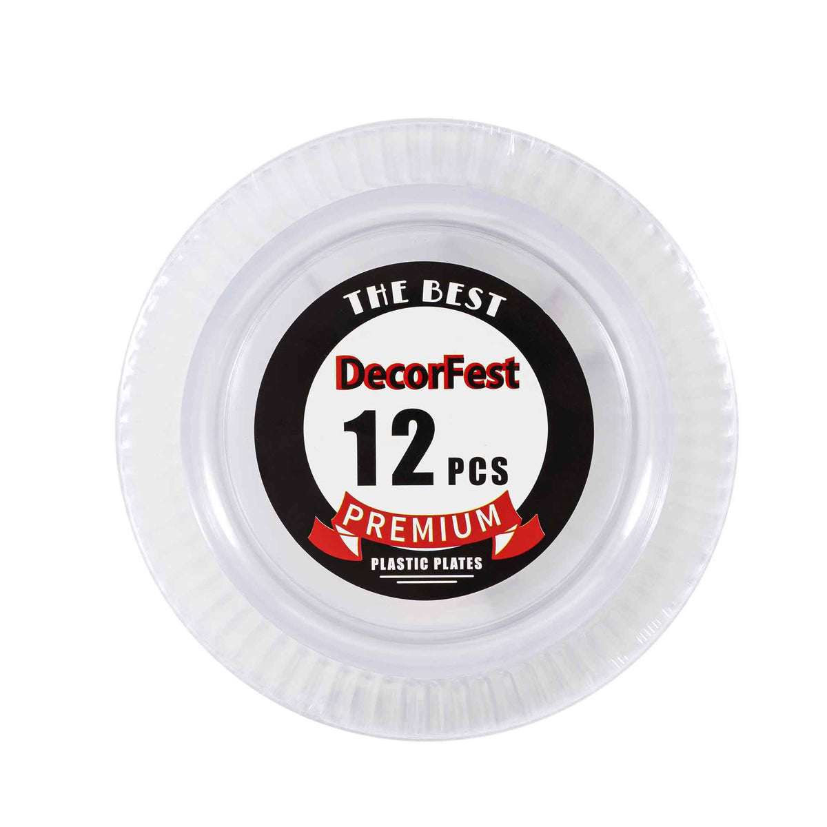 Disposable Deluxe Clear Dinner Plate 10" - Pack of 12