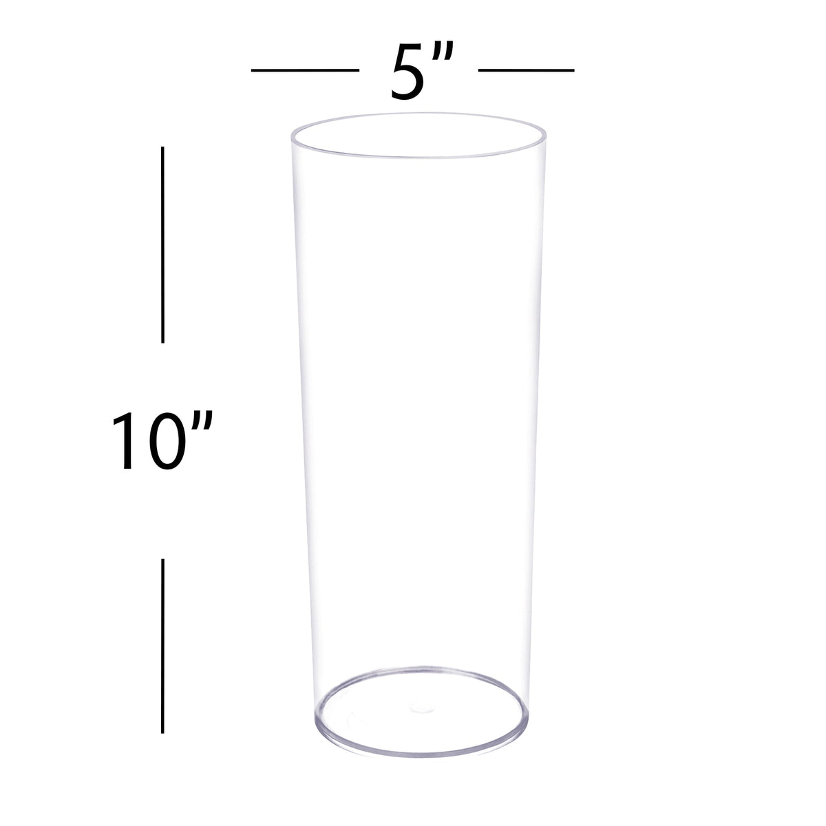 10 Inch Plastic Floral Cylinder Vase