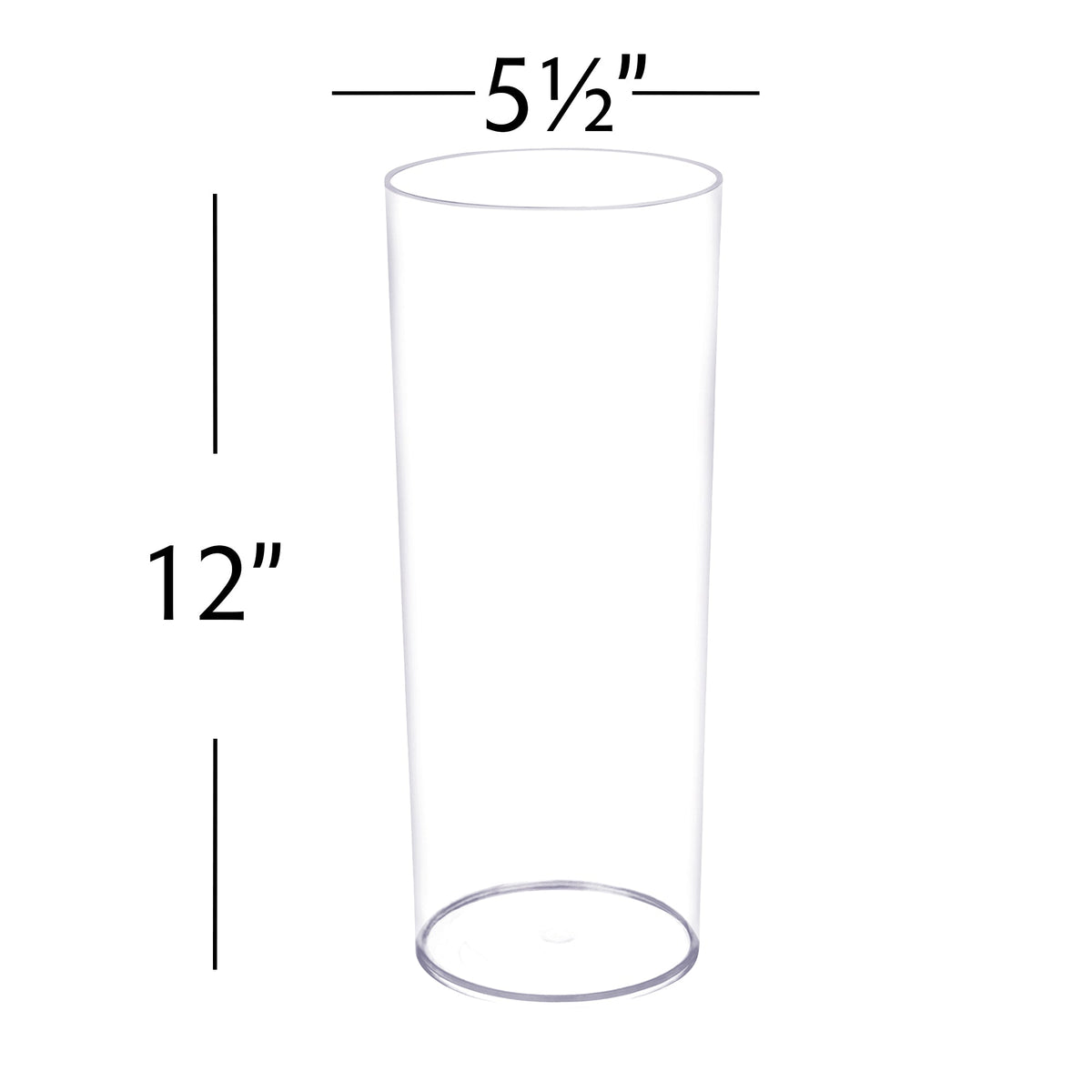 12 Inch Plastic Floral Cylinder Vase