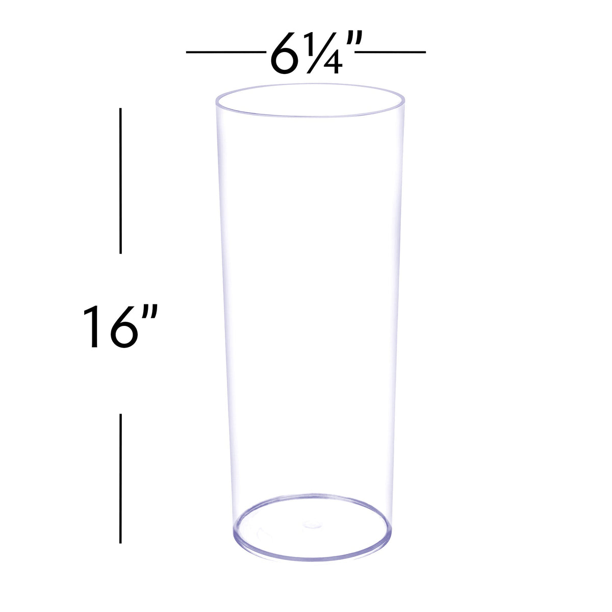 16 Inch Plastic Floral Cylinder Vase