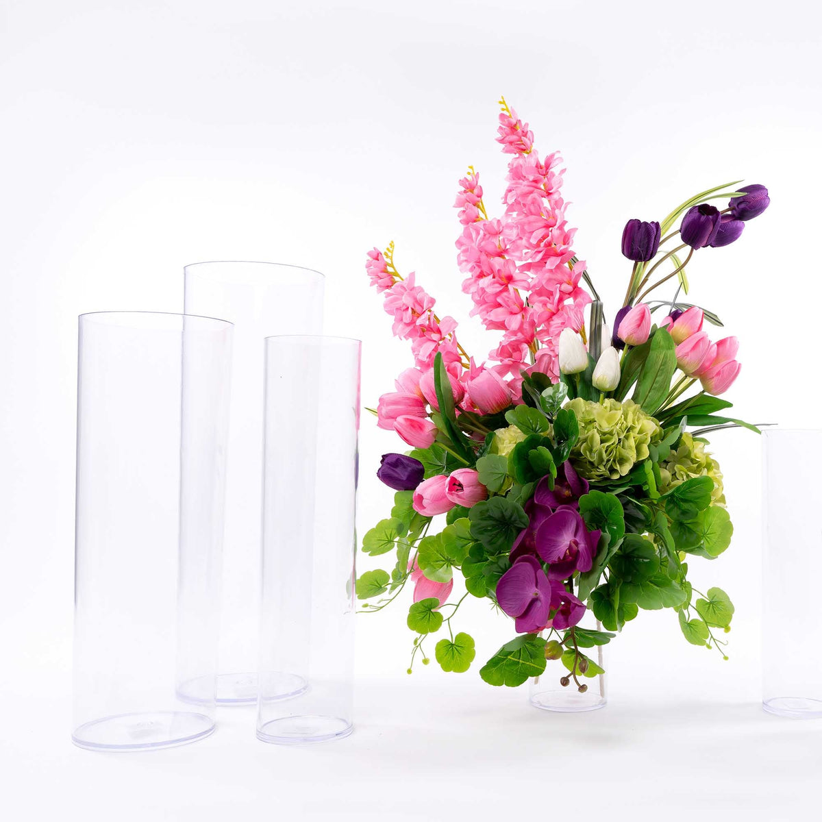 20 Inch Plastic Floral Cylinder Vase