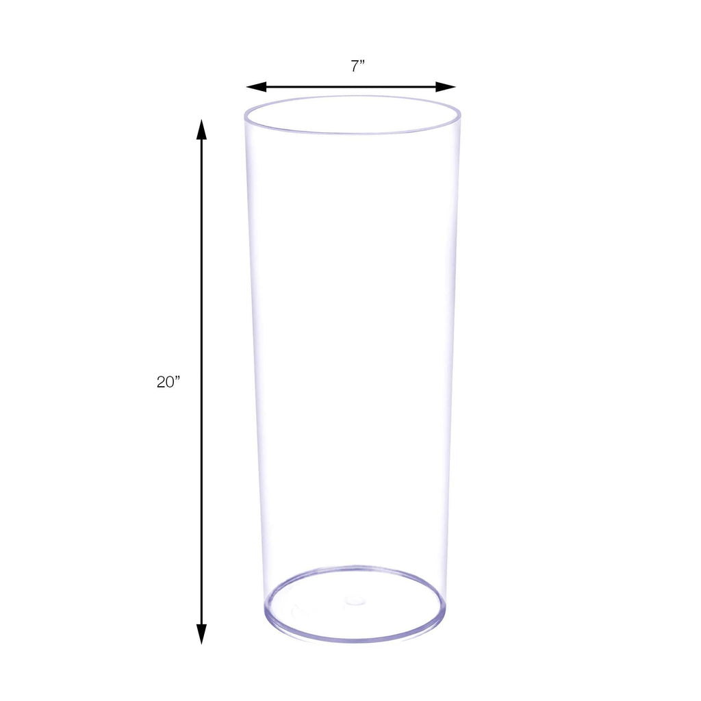20 Inch Plastic Floral Cylinder Vase