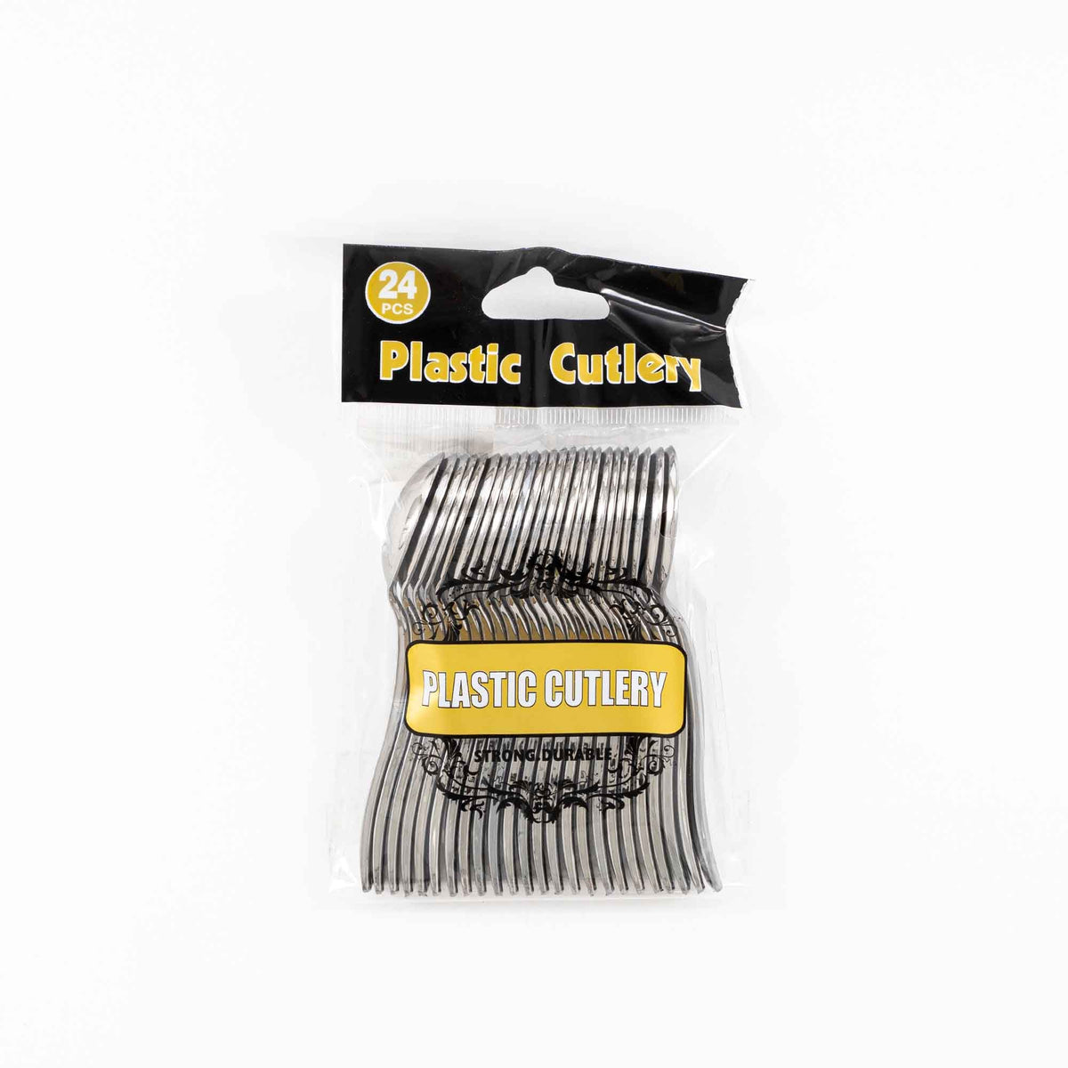 Plastic Mini Spoons 24pc/bag - Silver
