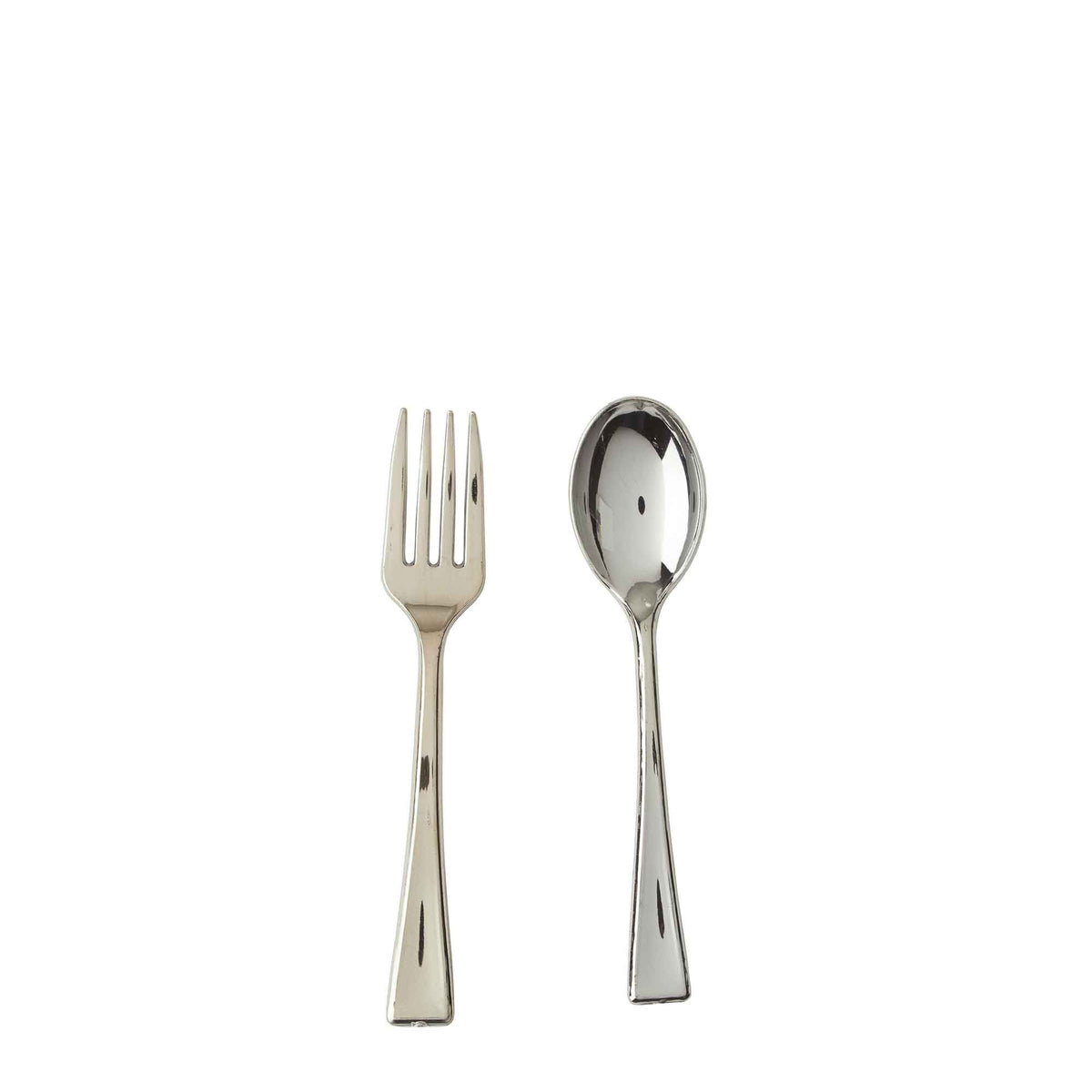 Plastic Mini Spoons 24pc/bag - Silver