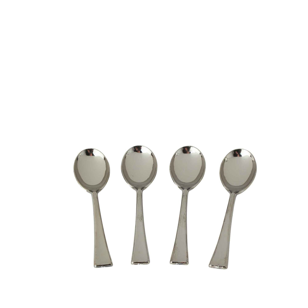 Plastic Mini Spoons 24pc/bag - Silver