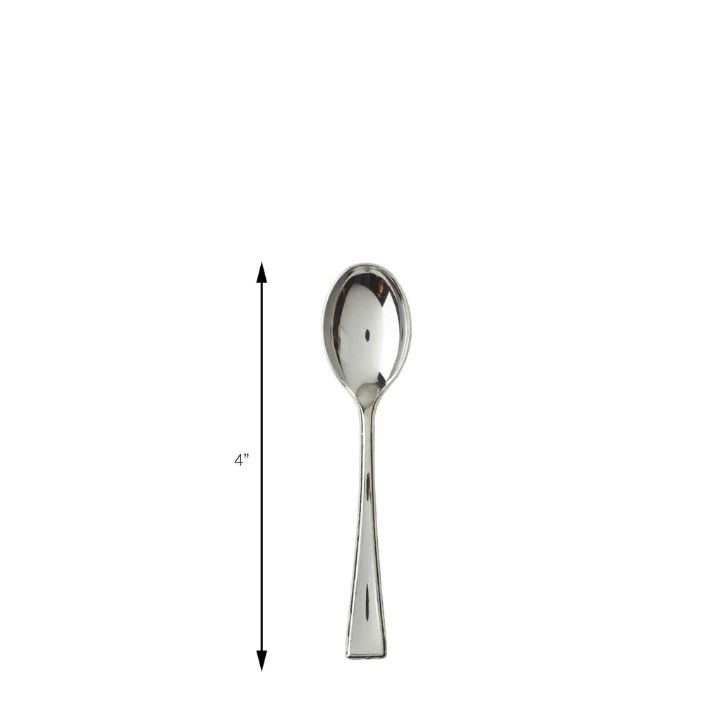 Plastic Mini Spoons 24pc/bag - Silver