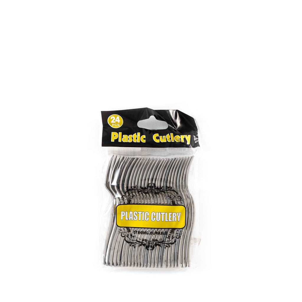 Plastic Mini Forks 24pc/bag - Silver