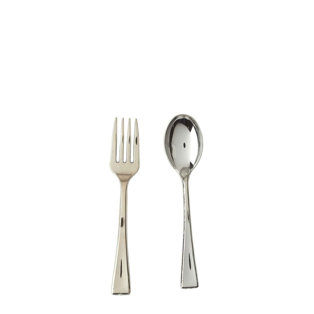 Plastic Mini Forks 24pc/bag - Silver