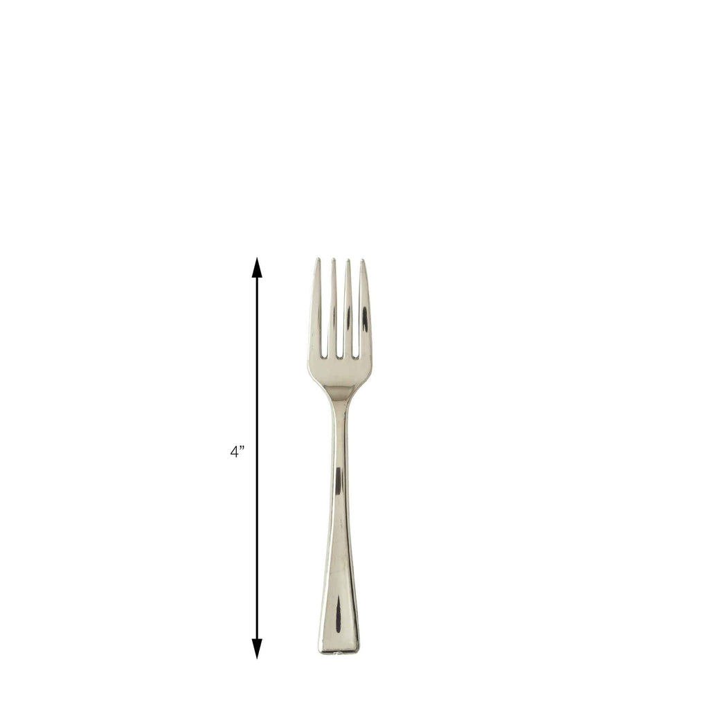 Plastic Mini Forks 24pc/bag - Silver