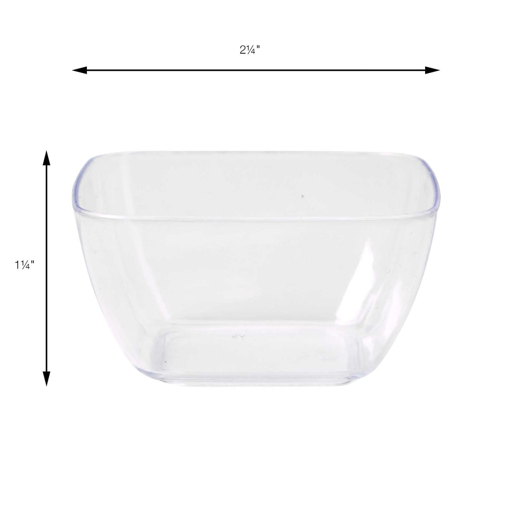Plastic Square Mini Bowl 1.5oz - Pack of 12