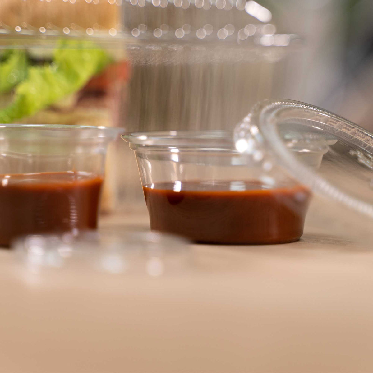 Plastic Sauce Cup Lid for 1 oz Cup - Pack of 100