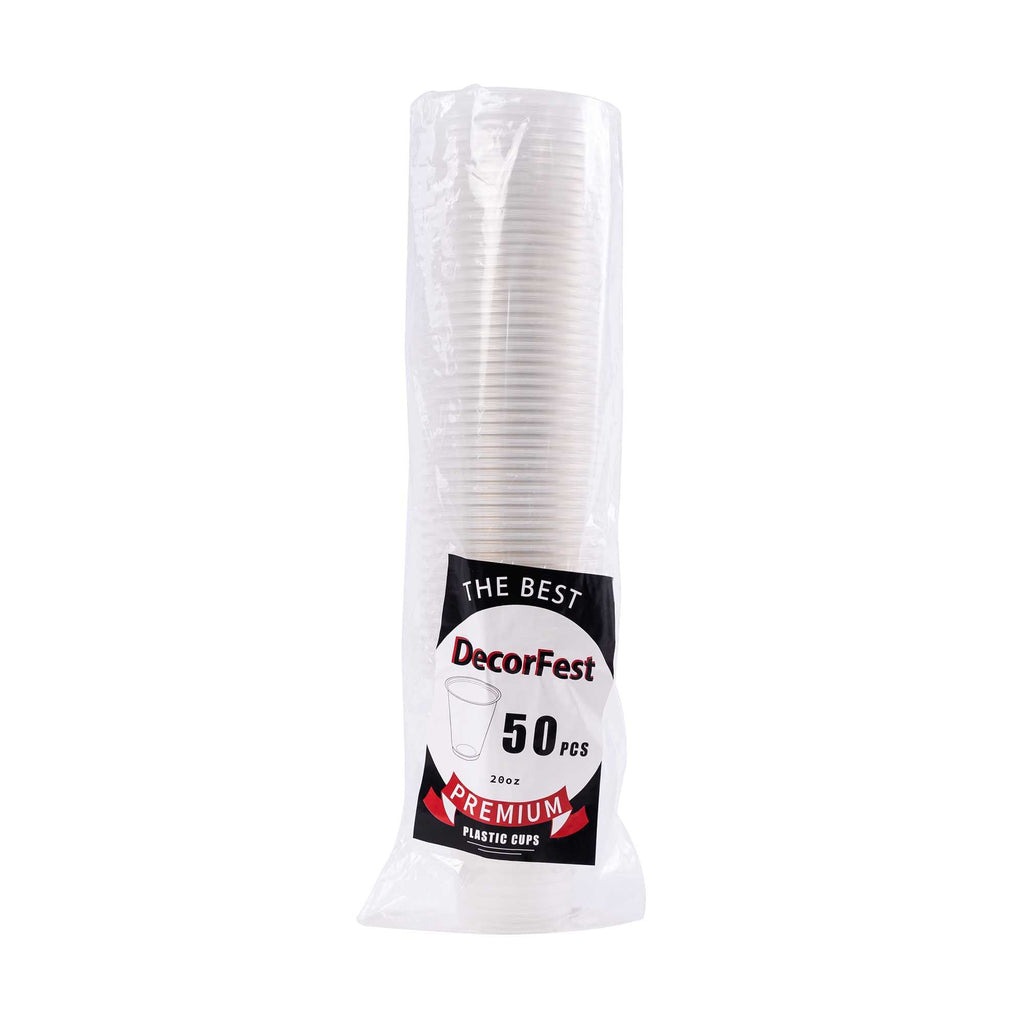Disposable Clear Cold Cup - 20 oz. - 50 Pack