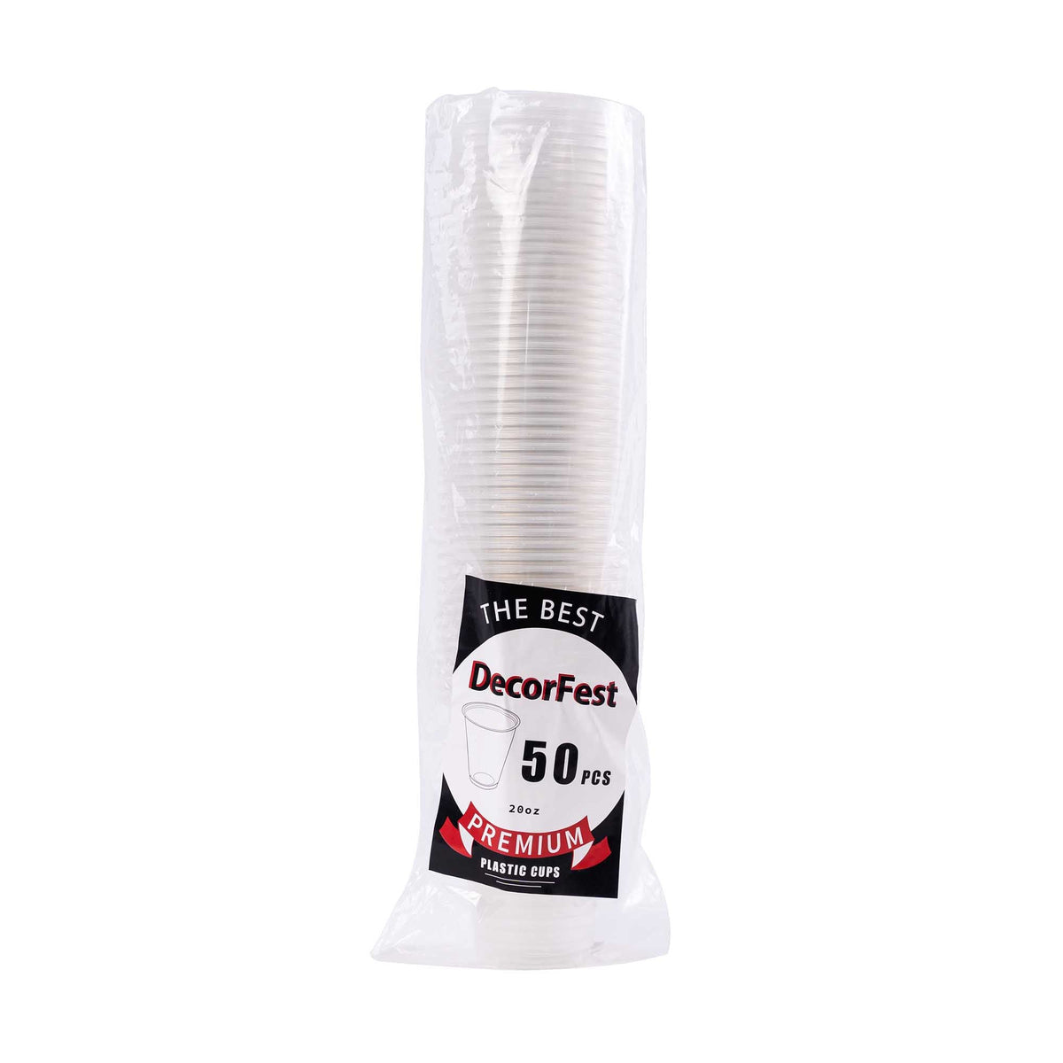 Disposable Clear Cold Cup - 20 oz. - 50 Pack