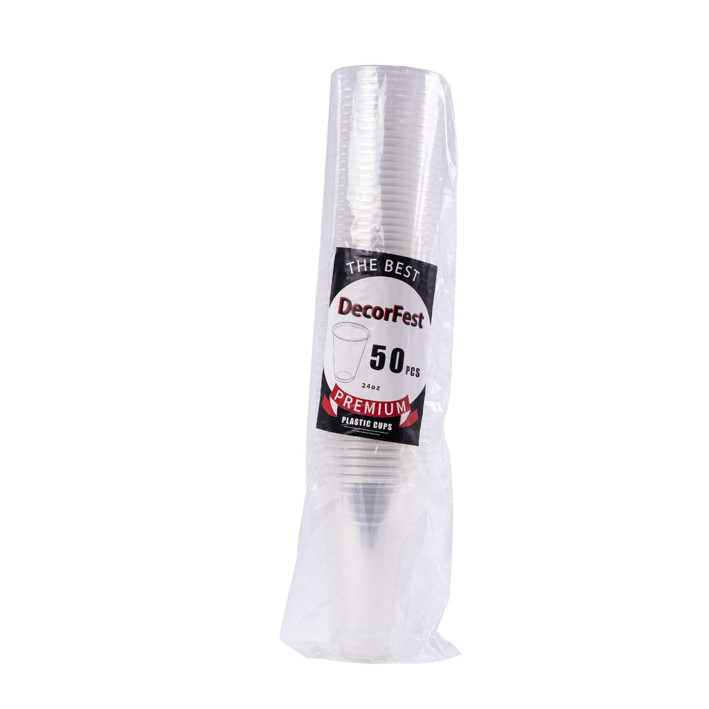 Disposable Clear Cold Cup - 24 oz. - 50 Pack