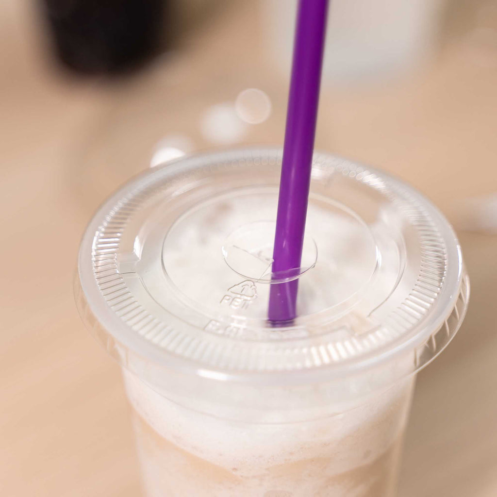 Clear Cup Flat Lid for 14oz, 16oz, 20oz, & 24oz Cups - 100 Pack