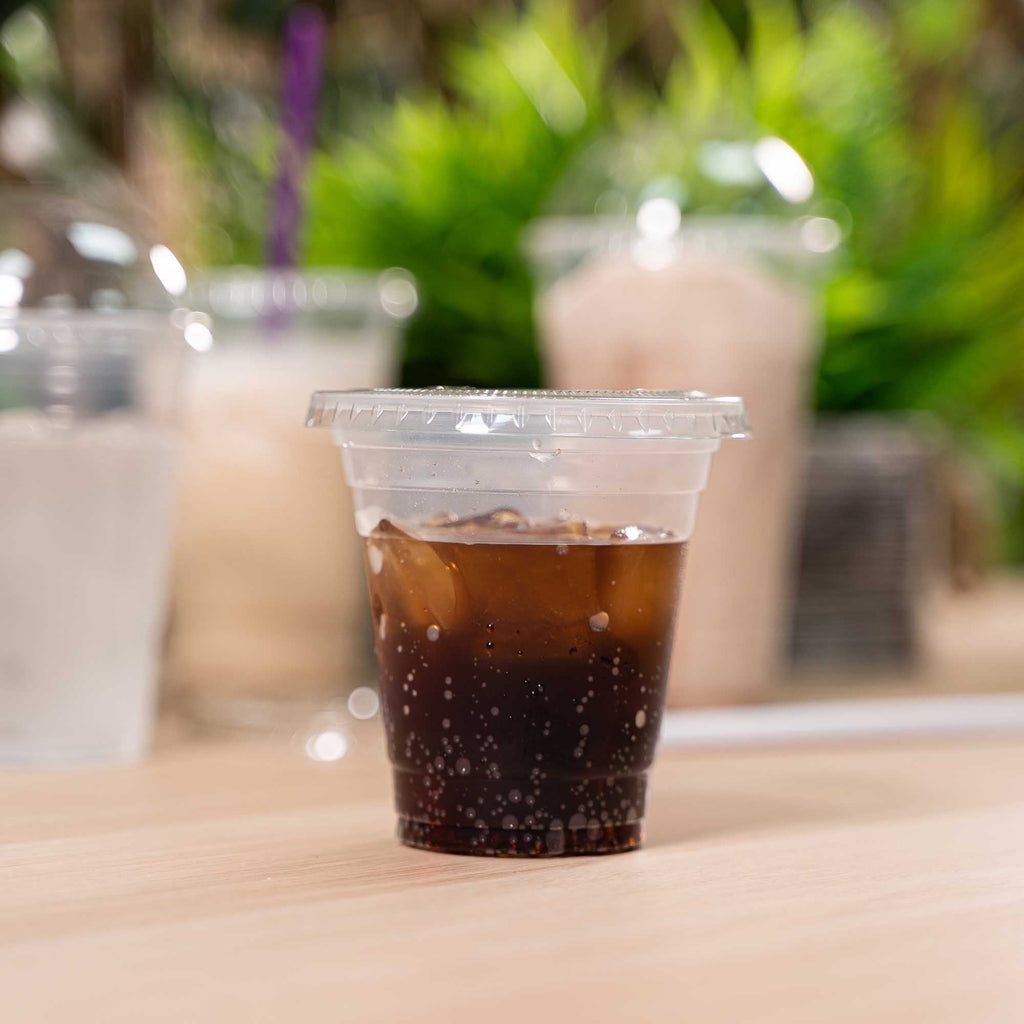 Clear Cup Flat Lid for 14oz, 16oz, 20oz, & 24oz Cups - 100 Pack