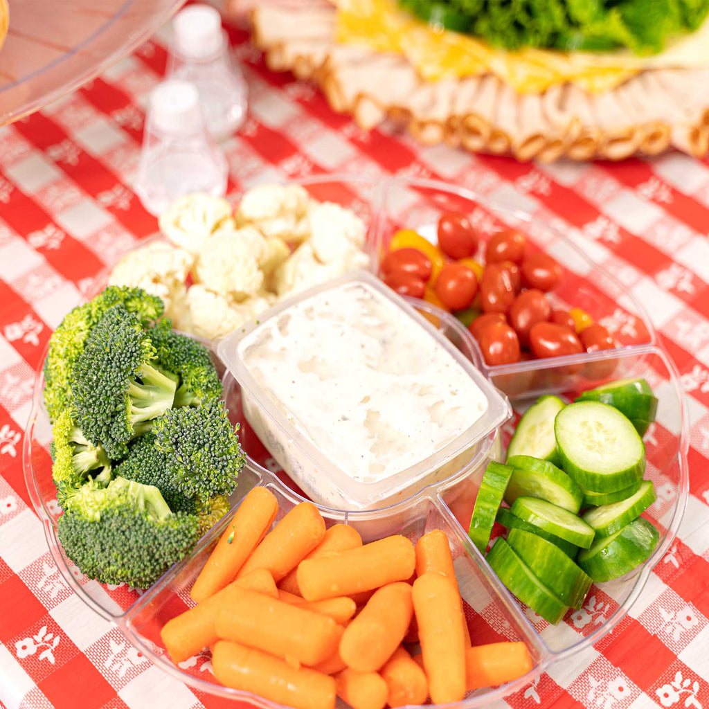 Plastic 6 Section Serving Tray