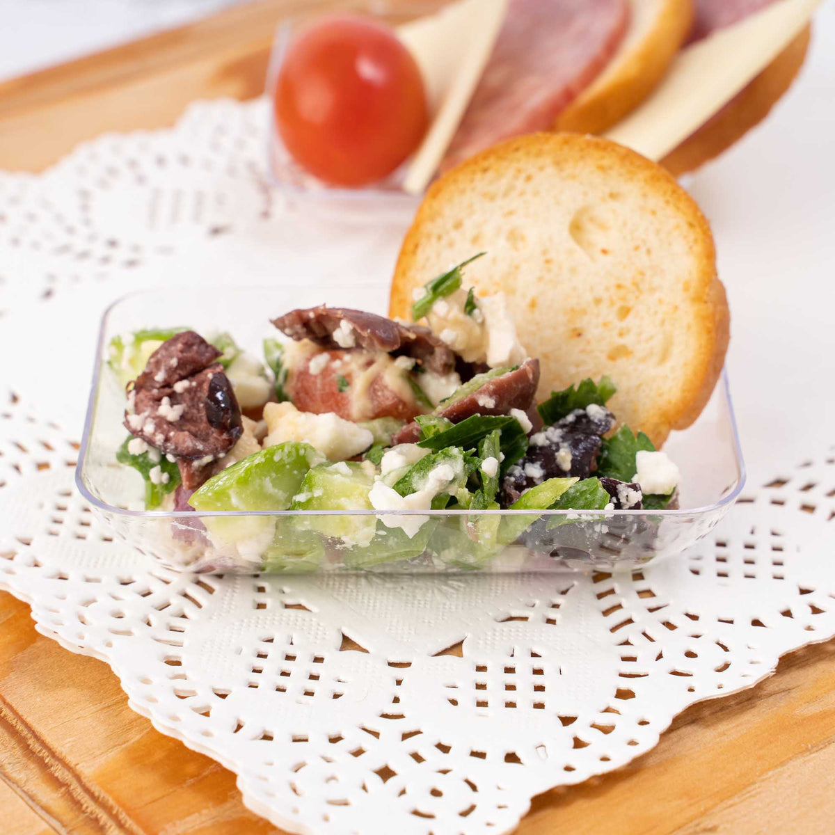 Plastic Mini Curve Small Bite Tray 2.5" - Pack of 20