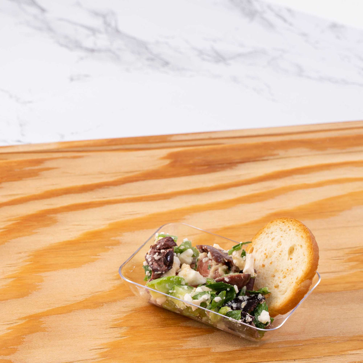 Plastic Mini Curve Small Bite Tray 2.5" - Pack of 20
