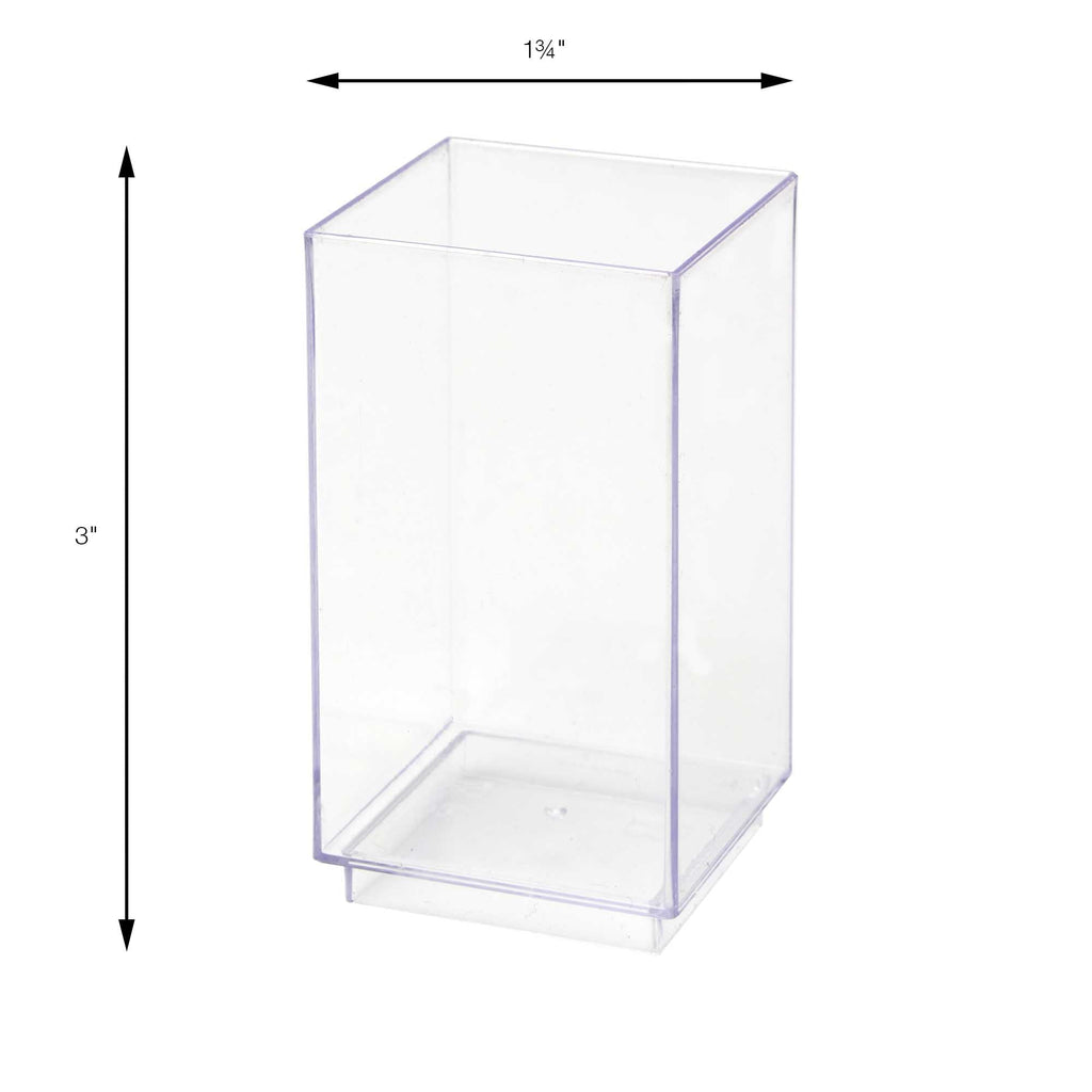 Plastic Tall Square Dessert Cup - Pack of 12