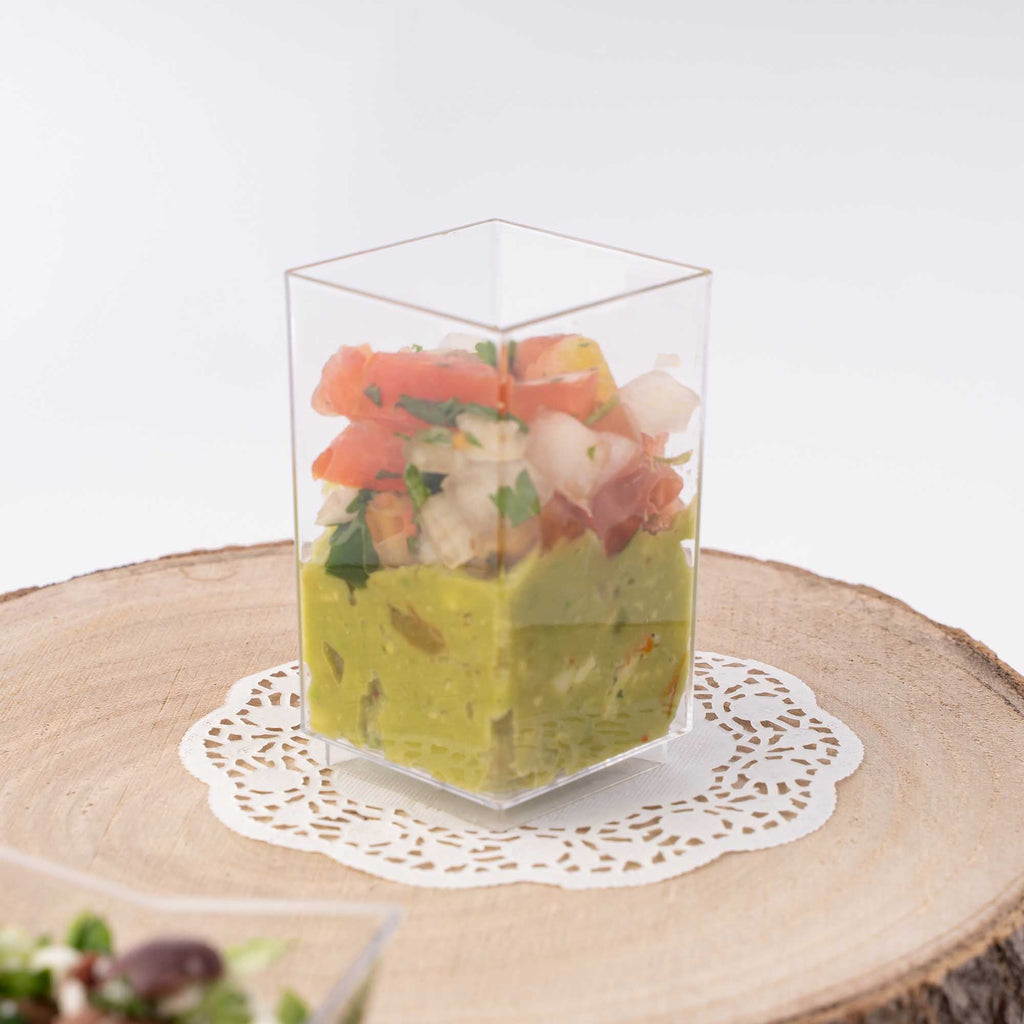 Plastic Tall Square Dessert Cup - Pack of 12