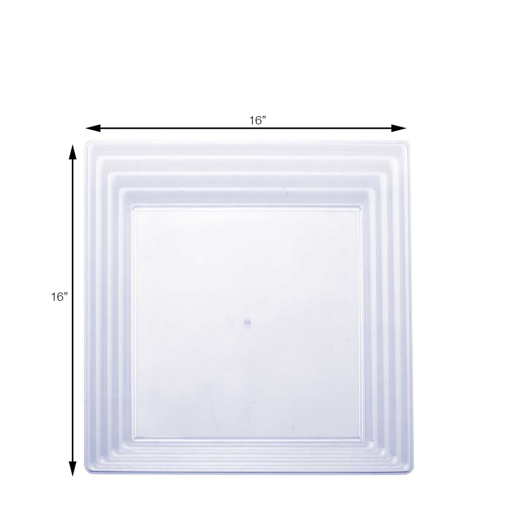 Square Plastic Tray - Clear 16" x 16"