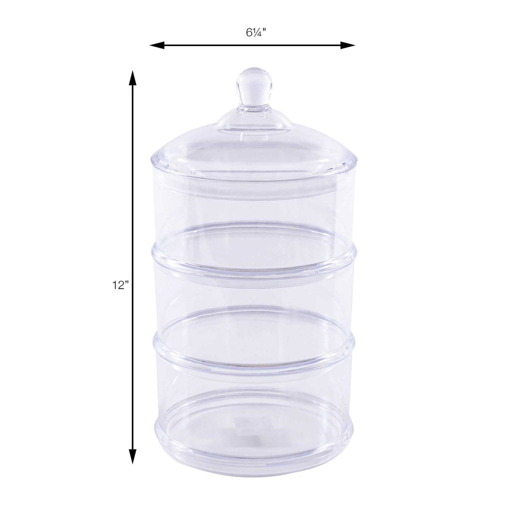 Plastic 3 Tier Candy Jar with Lid