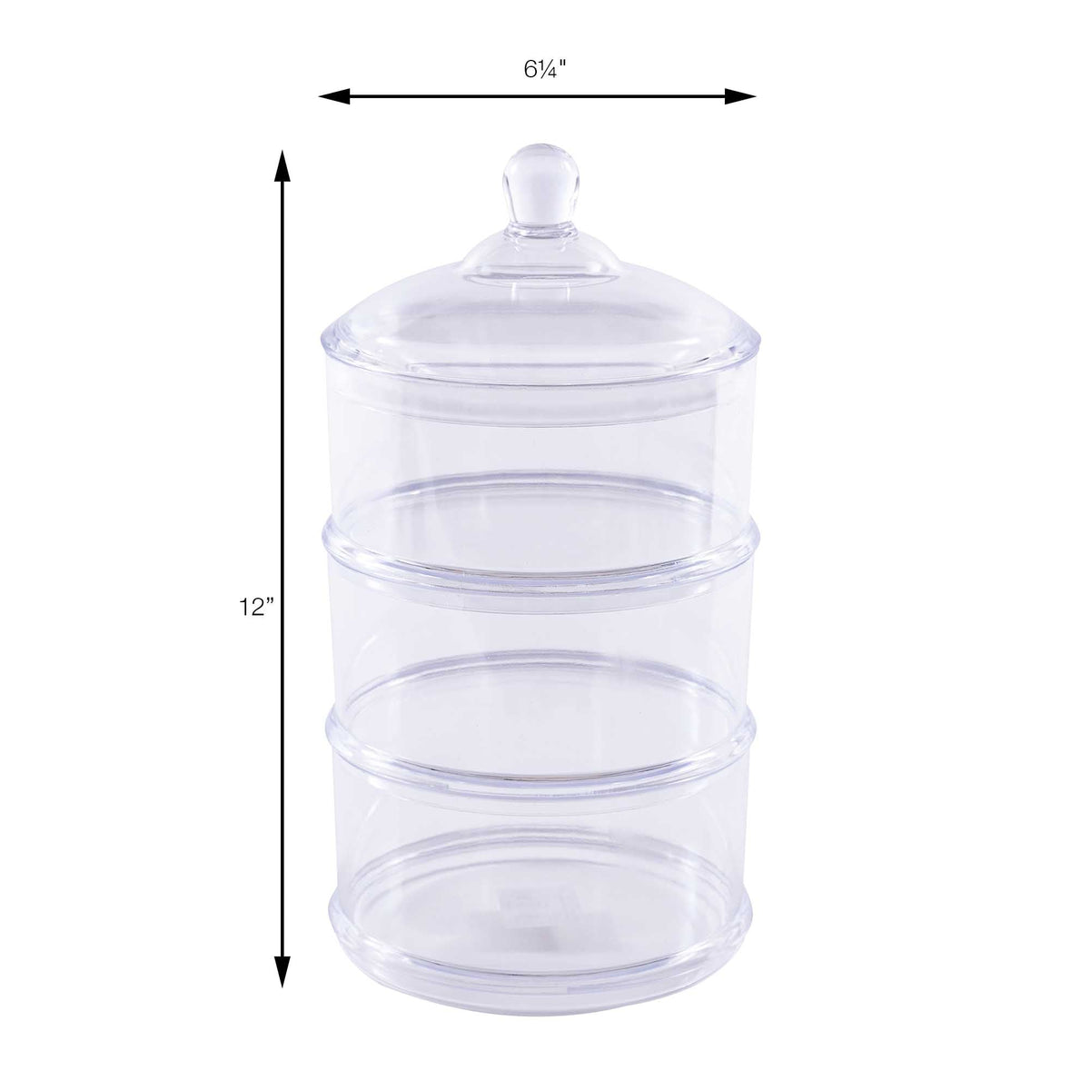 Plastic 3 Tier Candy Jar with Lid