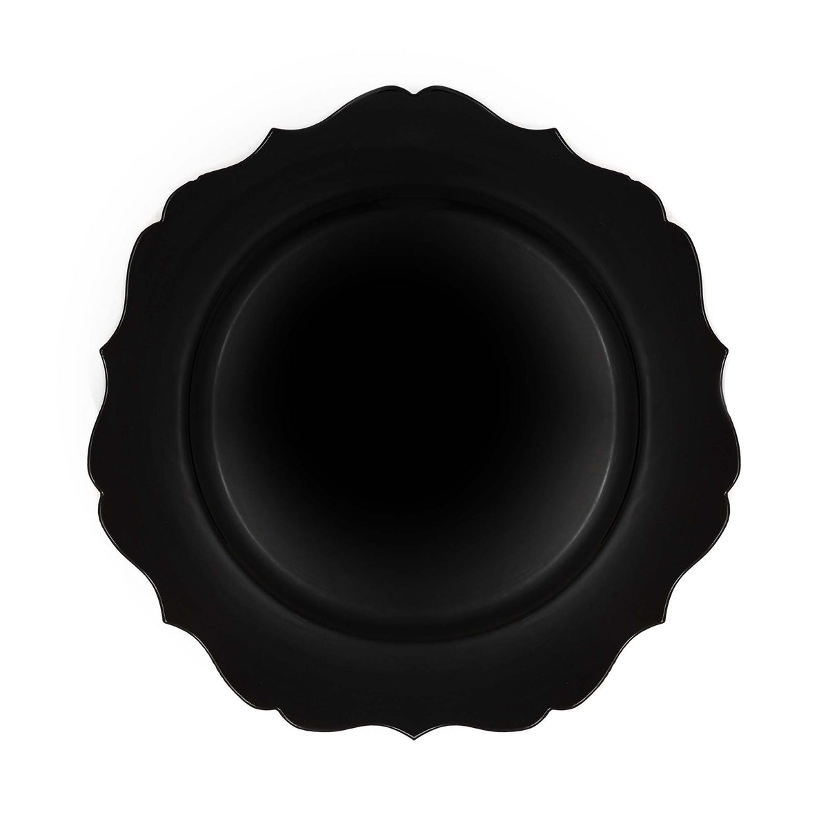 Scalloped Plastic Charger Plate 13" - Black